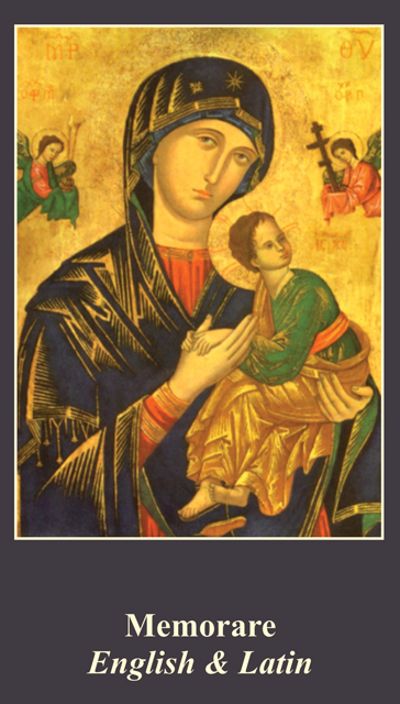 Memorare Latin/English Prayer Card